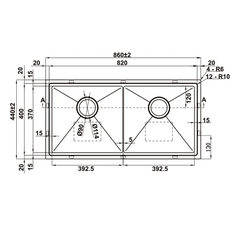 Chậu rửa bát Hafele WS R10 HS25-SSN2S-8644 567.94.023 – Chậu inox 2 hố