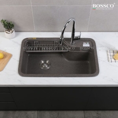 Chậu rửa chén đá 1 hộc bo góc BOSSCO BC-KT8150NKS Nâu Kim Sa