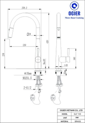 Vòi rửa bát dây rút nóng lạnh Ogier GLF 103