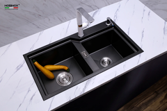 Chậu rửa bát Nobinox Lumia NJ513B - PVD Đen, Inox 304 Posco