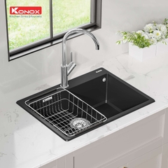 Chậu rửa bát đá Granite Konox Ruvita 680 Black
