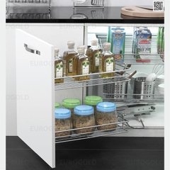Kệ góc liên hoàn cánh trái Eurogold EP101 - Inox nan giảm chấn