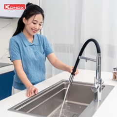 Vòi rửa bát Konox Combi Chrome - Thân mềm 3 đường nước