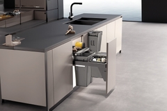 Thùng rác đôi âm tủ GrandX XW.D40-1 36L cánh kéo