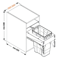 Thùng rác âm tủ Eurogold EA400 (ERA400)
