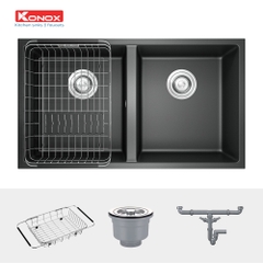 Chậu rửa bát đá Konox Veloci 760D Black