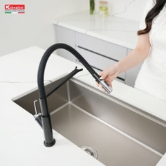 Vòi rửa bát Konox Tema Black - Thân mềm