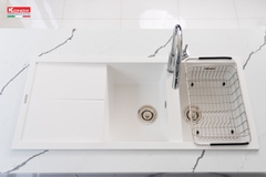 Chậu rửa bát đá Livello Smart 1160 White Silver