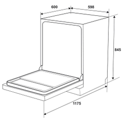 Máy rửa bát Hafele HDW-F605B 535.29.660 – 14 bộ, diệt khuẩn UV
