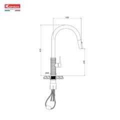 Vòi rửa bát Konox Venice Gun Metal - Sắc màu xám chì