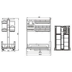 Rổ gia vị đa năng Hafele OMERO MULTI 595.00.806 | Tủ 450mm Sơn Nano