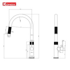 Vòi rửa bát Konox Lasi Chrome - Công nghệ Neoperl