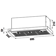 Máy Hút Mùi Âm Tủ KAFF KF-TL7735B BOST 70cm