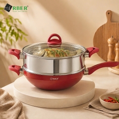 Chảo sâu lòng có xửng hấp CH30MD Arber 30cm đa năng