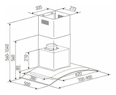 Máy Hút Mùi Arber AB900B Kính Cong 900mm