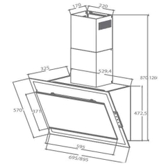Máy hút mùi kính vát công suất lớn - Canzy CZ-399T GLASS