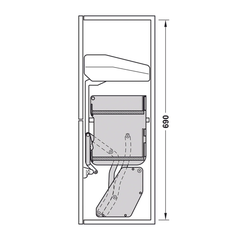 Rổ nâng hạ Utensio Plus H2 Khay đôi 504.68.375 | 2 tầng màu Than chì (700mm)
