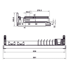 Rổ bát đĩa kéo trên Hafele Utensio Plus H2 545.14.309 | Màu Than Chì (800mm)