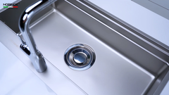 Chậu rửa bát 1 hố Nobinox LIRA NJ564D - Bề mặt Linen, Size 860mm