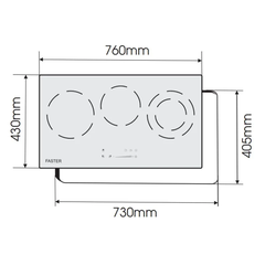 Bếp điện từ hồng ngoại 3 vùng nấu Faster