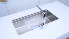 Chậu rửa bát 1 hố Nobinox LIRA NJ566D - Kích thước lớn 860mm