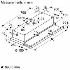 Máy hút mùi Bosch DFT93CA61B Serie 2 nhập Turkey - Âm tủ 90cm