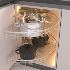 Bộ rổ góc xoay 180 độ Hafele Mezzo 548.37.001 - Inox 304