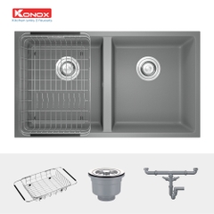 Chậu rửa bát đá Konox Veloci 760D Grey