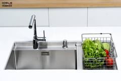 Chậu rửa bát Nobinox LUMIA NJ558B - 1 Hố Có Bàn Chờ, Inox 304 POSCO