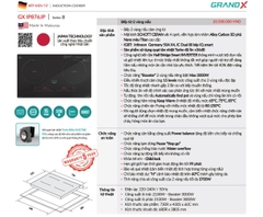 Bếp từ Grandx GX IP876JP Seri 8 - nhập Malaysia - Kính Schott Ceran