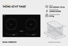 Bếp Từ Đôi Sunhouse SHB82022 Chính Hãng