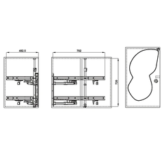 Phụ kiện tủ góc Hafele OLLA MOVE 541.01.804 | Sơn phủ Nano xám