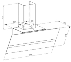 MÁY HÚT MÙI PHẲNG KAFF KF-LUX-AT90FH-BK
