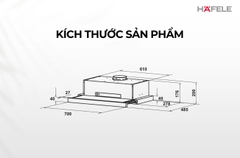 Máy hút mùi âm tủ Hafele HH-TT70A - 533.86.817