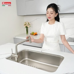 Vòi rửa bát Konox Volta Nickel - Dáng chữ T