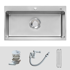 Chậu rửa bát Kluger KF8850FS Basic – Chậu inox Linen 1 hố hiện đại