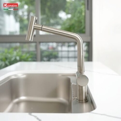 Vòi rửa bát Konox Volta Nickel - Dáng chữ T