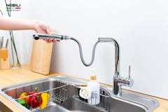 Vòi rửa bát dây rút Nobili Mania NB215T - Thiết kế chữ L | Italy