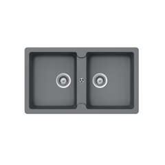 Chậu đá Hafele HS19-GEN2S90 570.36.500 – Chậu rửa bát 2 hố màu xám