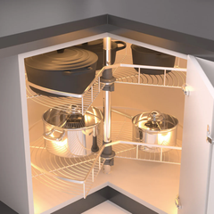 Bộ rổ góc xoay 270 độ Hafele Mezzo 548.37.011 - Inox 304