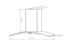 Máy hút mùi KOCHER K-8872V - Kính cong sang trọng - Siêu êm 46dB