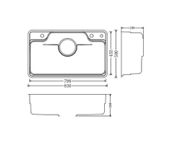 Chậu rửa bát 1 hố Nobinox Liken NL792D