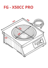 BẾP TỪ CÔNG NGHIỆP FUGER FG X50CC PRO 5000W kính lõm