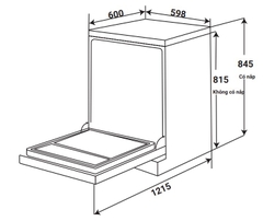 Máy Rửa Chén KAFF KF-BHMI815Y | 17 Bộ | Sấy PTC và Hé cửa