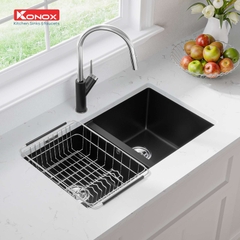 Chậu rửa bát đá Konox Veloci 760D Black