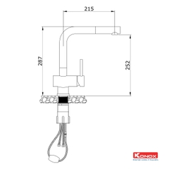 Vòi rửa bát Konox KN1337 - Dây rút linh hoạt