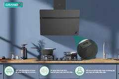Hút mùi kính vát GrandX GX H90S86G - Luxury - 900mm - BLDC 110W, 1200m³/h