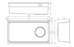 Chậu rửa bát 1 hố Nobinox Lumia NX556