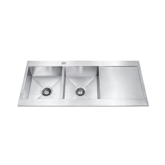 hậu rửa bát Nobinox Liken NL749 - 2 hố cân có bàn chờ, Inox Posco
