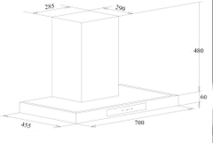 Máy hút mùi Chefs EH-R106E7D – Chữ T Inox 430, BLDC Smart
